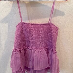 BB Dakota Lilac Smocked Camisole